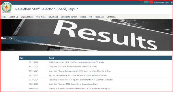 Download Result of Direct Recruitment of Animal Attendant Exam 2025