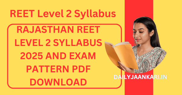 Rajasthan REET Level 2 Syllabus